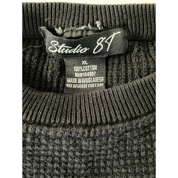 Studio 87 Black Thermal Waffle Knit Sweater XL - Picture 4 of 4